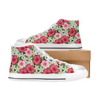 Hibiscus Women's High Top Canvas Shoes Womens Classic High Top Shoes Plants Printed Offshore
