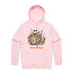 Stay Weird, Guitar Playing Frog On A Snail Men's AS Colour Hoodie Pink Mens Hoodie animal Music Printed In Australia