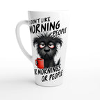 I Don't Like Morning People, Dog - White Latte 17oz Ceramic Mug Default Title Latte Mug animal Globally Fulfilled