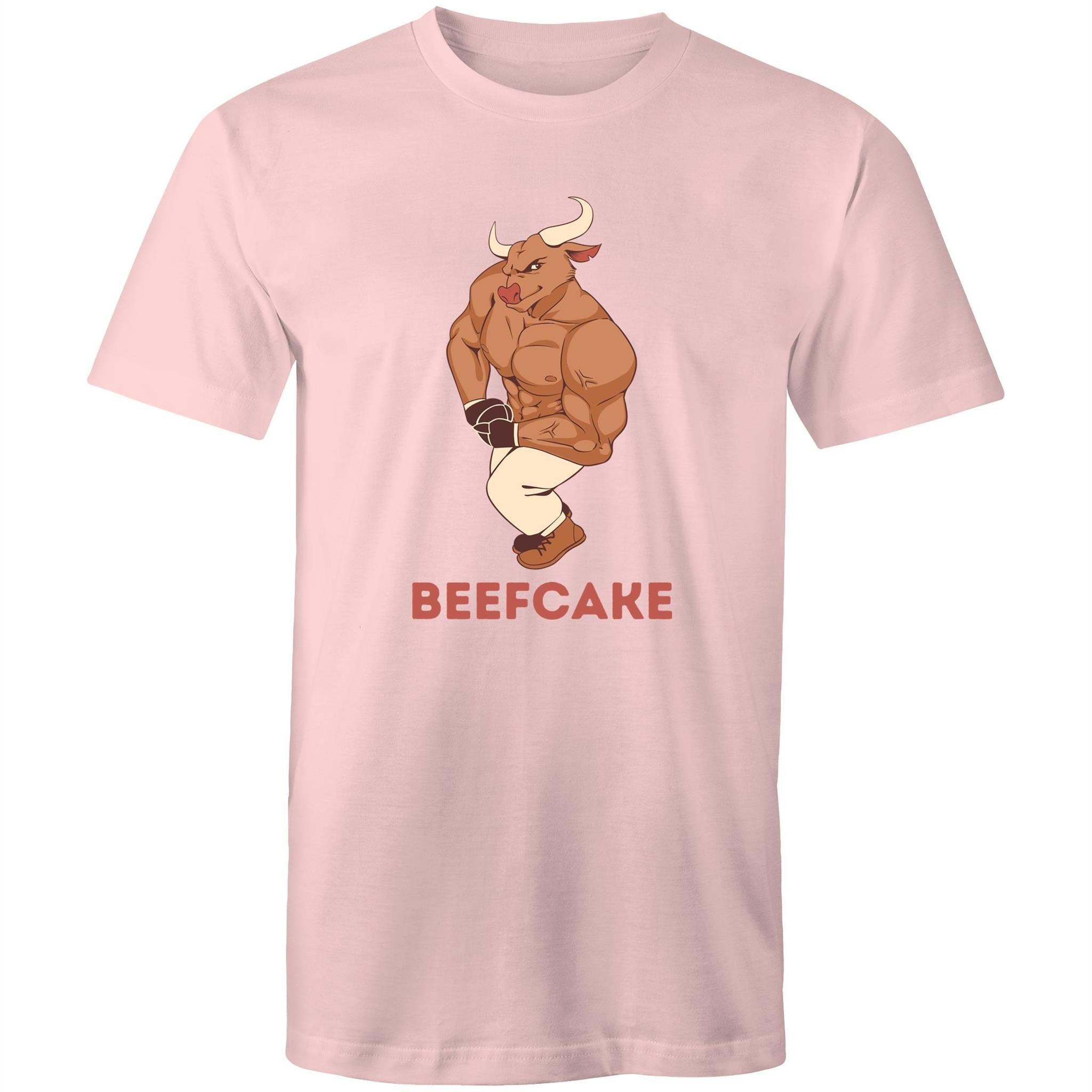 Beefcake - Mens T-Shirt Pink Mens T-shirt Fitness Printed In Australia