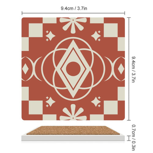 Art Deco - Ceramic Coasters (Square) Ceramic Coasters Printed Offshore