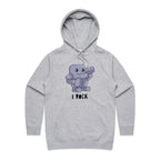 I Rock - Womens Hoodie Grey Marle Womens Hoodie Music Printed In Australia