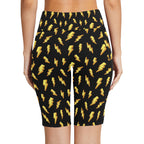 Lightning Bolts Women's Bike Shorts With Side Pockets Women's Bike Shorts comic Printed Offshore