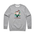Cool Beans, Coffee AS Colour Stencil Crew Sweatshirt Unisex Grey Marle Sweatshirt Coffee Printed In Australia