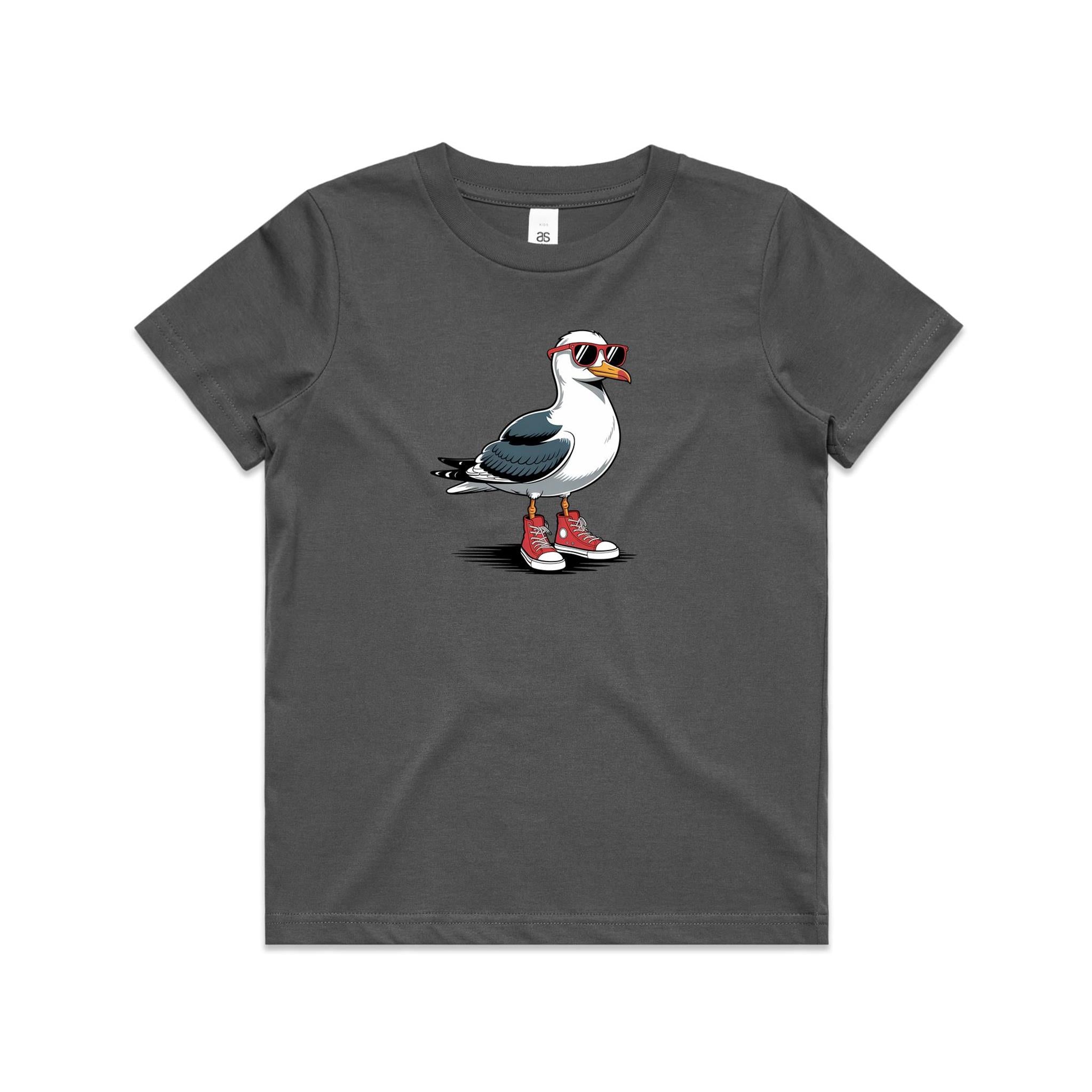 Seagull With Sunglasses And High Tops Kid's AS Colour T-shirt