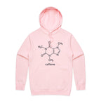 Caffeine Molecule - Mens Hoodie Pink Mens Hoodie Coffee Printed In Australia Science