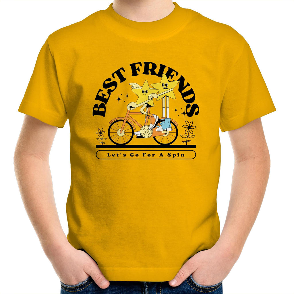 Best Friends - Kids Youth T-Shirt Gold Kids Youth T-shirt Printed In Australia