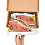 Abstract 80's Women's High Top Canvas Shoes Womens Classic High Top Shoes Printed Offshore Retro