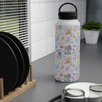 Under The Sea, Ocean Animals Stainless Steel Water Bottle, Handle Lid Stainless Steel Water Bottle With Handle Lid Globally Fulfilled Ocean