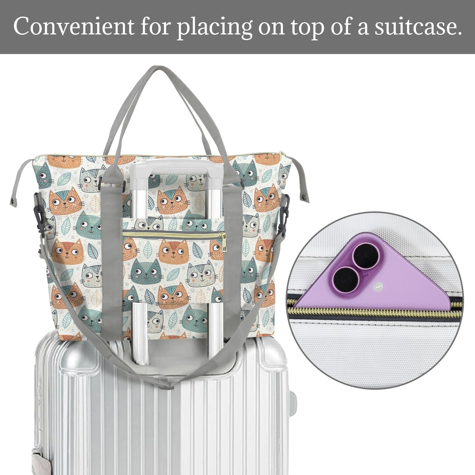 Cute Cat Faces Duffle Bag-Simple (Model 1715) Duffle Bag-Simple (1715)