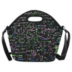 Equations In Green And Pink - Neoprene Lunch Bag One Size Neoprene Lunch Bag Printed Offshore