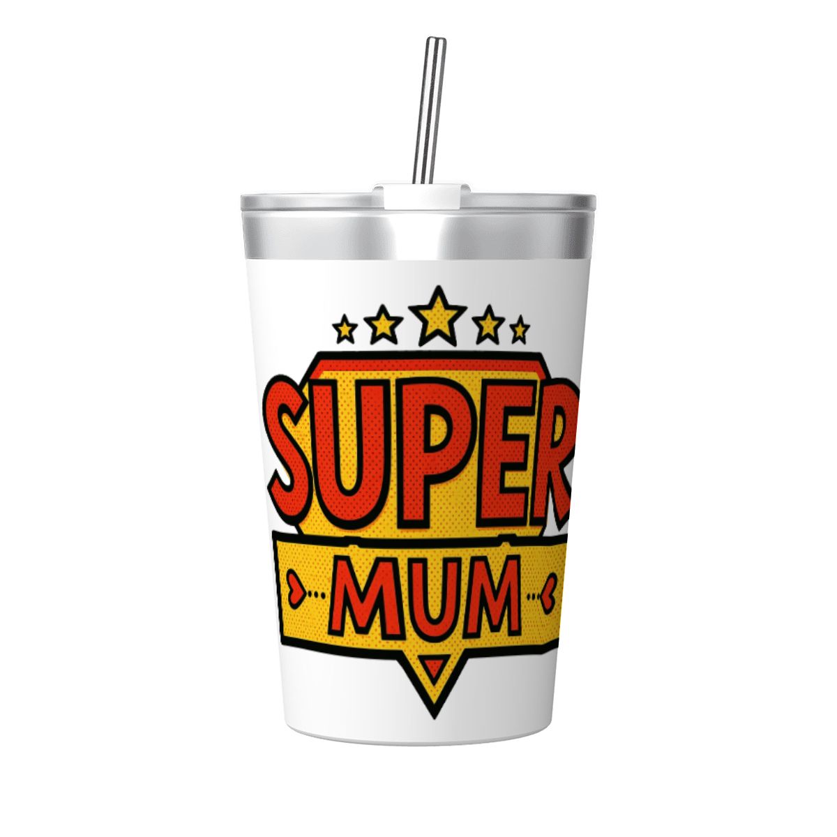 Super Mum Small Stainless Steel Travel Mug Cup 12oz/350ml