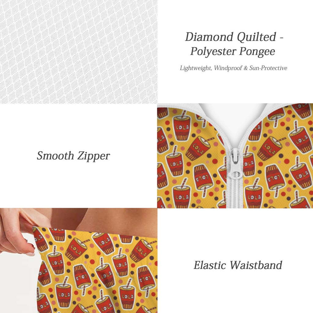 Cola Women's Windbreaker Short Set Women's Windbreaker Short Set Food Printed Offshore