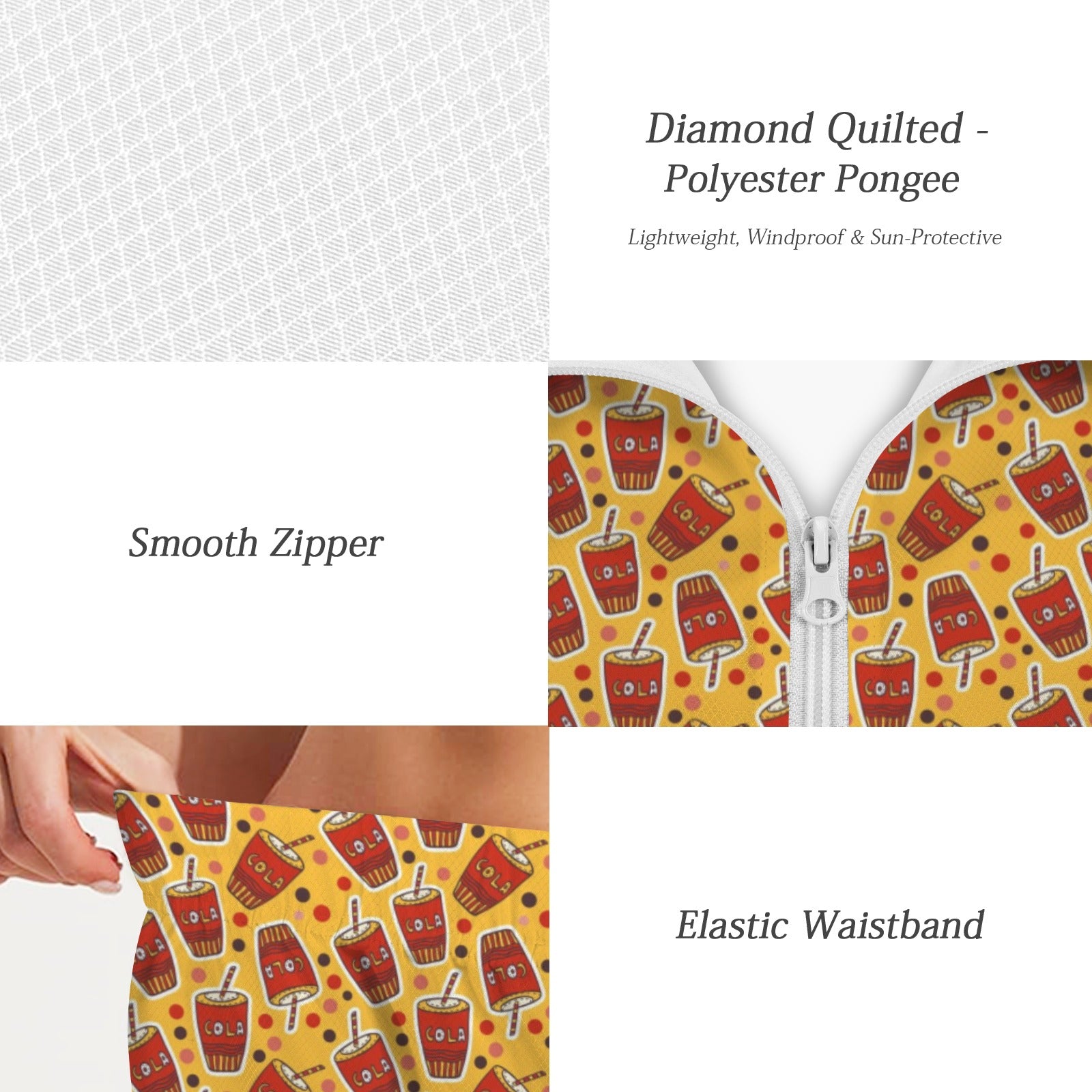 Cola Women's Windbreaker Short Set Women's Windbreaker Short Set Food Printed Offshore