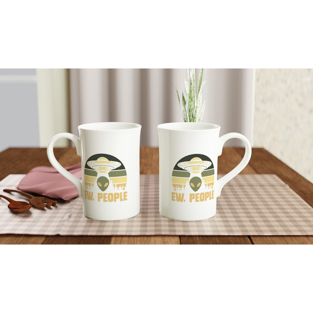 Alien Ew, People - White 10oz Porcelain Slim Mug Porcelain Mug Globally Fulfilled Sci Fi