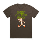 Here For The Food AS Colour Heavy Faded Tee Unisex Faded brown Heavy Faded T-shirt Food Printed In Australia