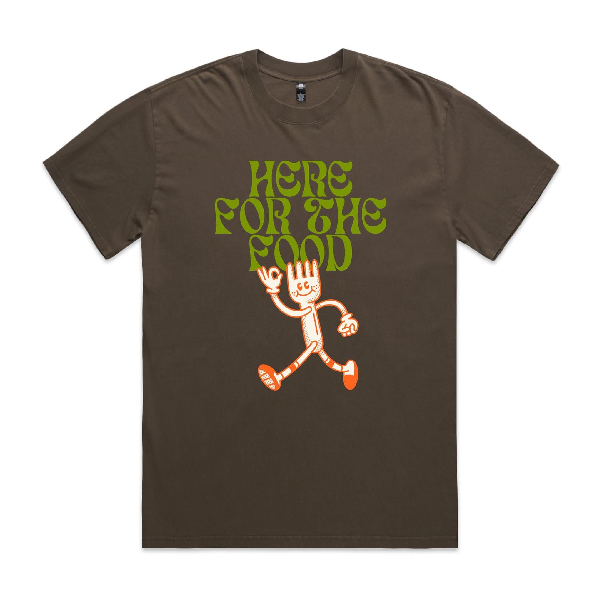 Here For The Food - AS Colour Heavy Faded Tee