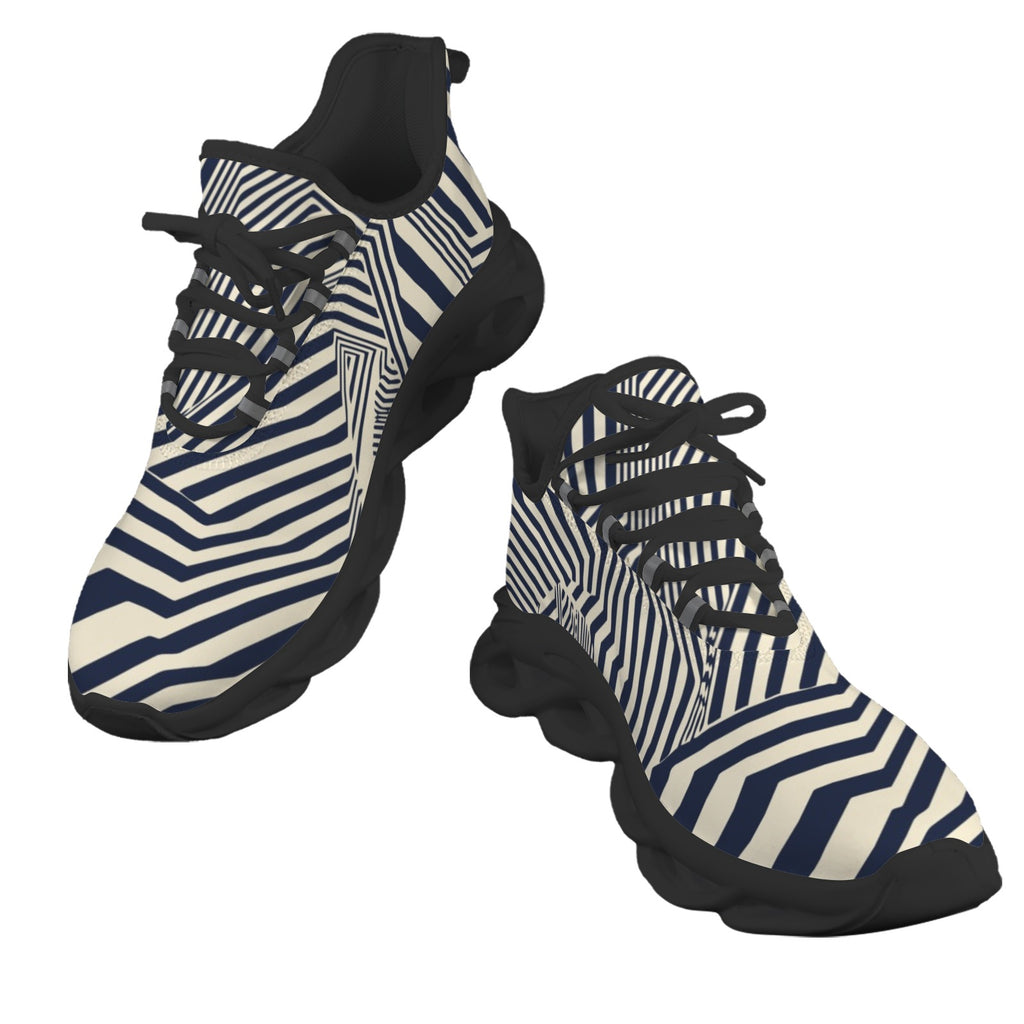 Black Stripes Women's Twisted Sole Sneakers