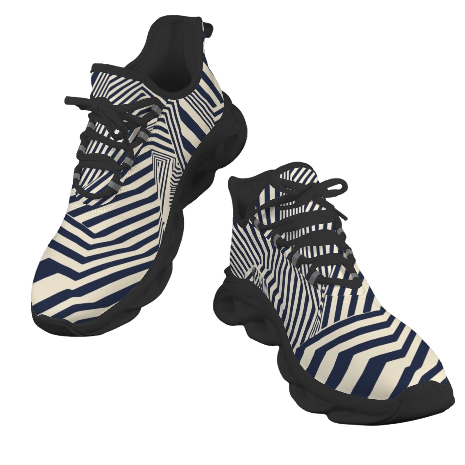 Black Stripes Women's Twisted Sole Sneakers