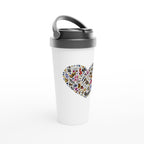 Heart Music - White 15oz Stainless Steel Travel Mug Travel Mug Globally Fulfilled Music