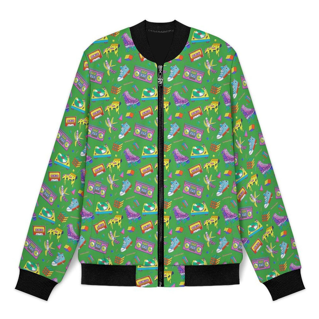 Bright 80's Men's Casual Zip‑Up Bomber Jacket