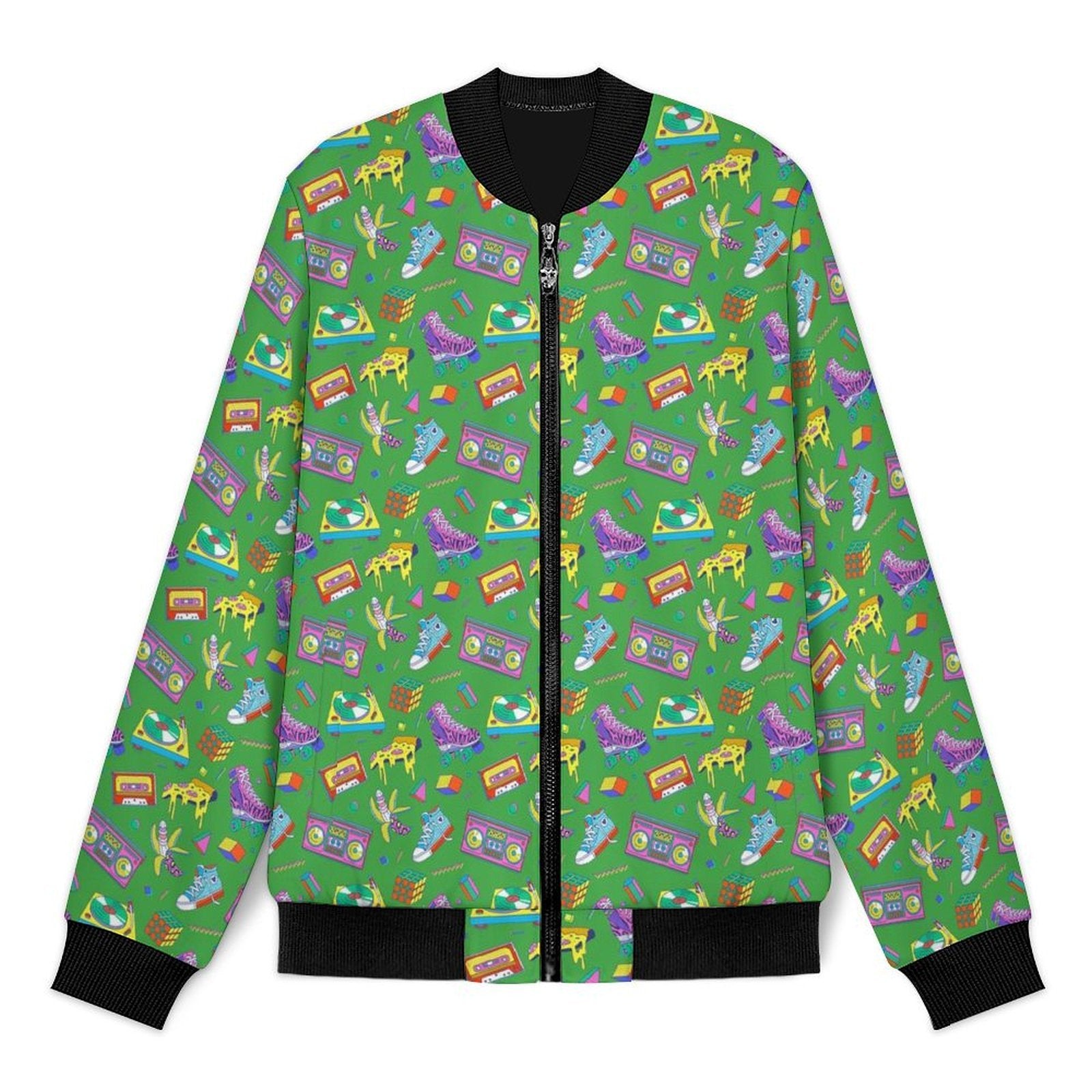 Bright 80's Men's Casual Zip‑Up Bomber Jacket