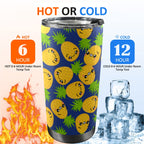Cool Pineapples - 20oz Mobile Tumbler with Lid (Black Lock) 20oz Travel Mug Food Printed Offshore