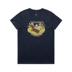 Dachshund, I've Got Friends In Low Places Women's AS Colour T-shirt Midnight Blue Womens T-shirt animal Printed In Australia