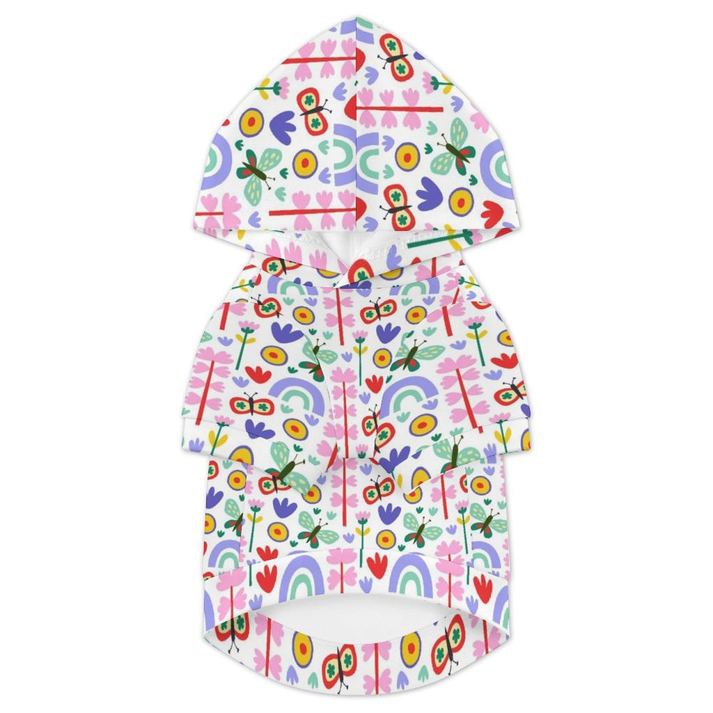 Rainbows And Butterflies Pet Hoodie (Large Size)
