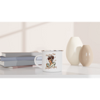 Personalised My Alone Time Is For Everyone's Safety White 12oz Enamel Mug Personalised Enamel Mug Globally Fulfilled