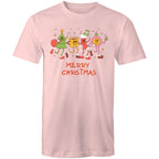 Crazy Christmas Characters - Mens T-Shirt Pink Mens Christmas T-shirt Christmas Printed In Australia