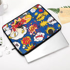 Blue Comic Book Laptop Sleeve (Multiple Sizes) Laptop Sleeve comic Printed Offshore
