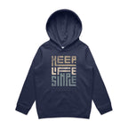 Keep Life Simple - Kids Hoodie Midnight Blue Kids Hoodie Printed In Australia