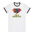 I'm A Super Dad - Staple Ringer Tee White Black Ringer T-Shirt Dad Printed In Australia