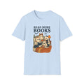 Read More Books, Ghosts Unisex Softstyle T-shirt Light Blue Unisex Adult T-shirt Australian Printer Halloween Reading