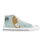 Cat Stretch - Kids High Top Canvas Shoes