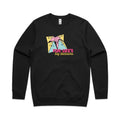 For Life's Big Decisions, Fortune Teller AS Colour Stencil Crew Sweatshirt Unisex Black Sweatshirt Games Printed In Australia