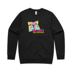 For Life's Big Decisions, Fortune Teller - AS Colour Stencil Crew Black Sweatshirt Games Printed In Australia