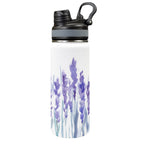 Lavender - Insulated Water Bottle with Dual-Use Lid (18oz) One Size Insulated Water Bottle with Dual-Use Lid (18oz) Plants Printed Offshore
