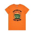 Skip Bin, Dumpster Fire Women's AS Colour T-shirt Orange Womens T-shirt Printed In Australia