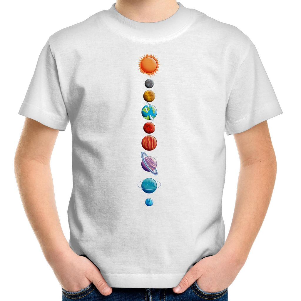 Our Solar System - Kids Youth T-Shirt White Kids Youth T-shirt Printed In Australia Space