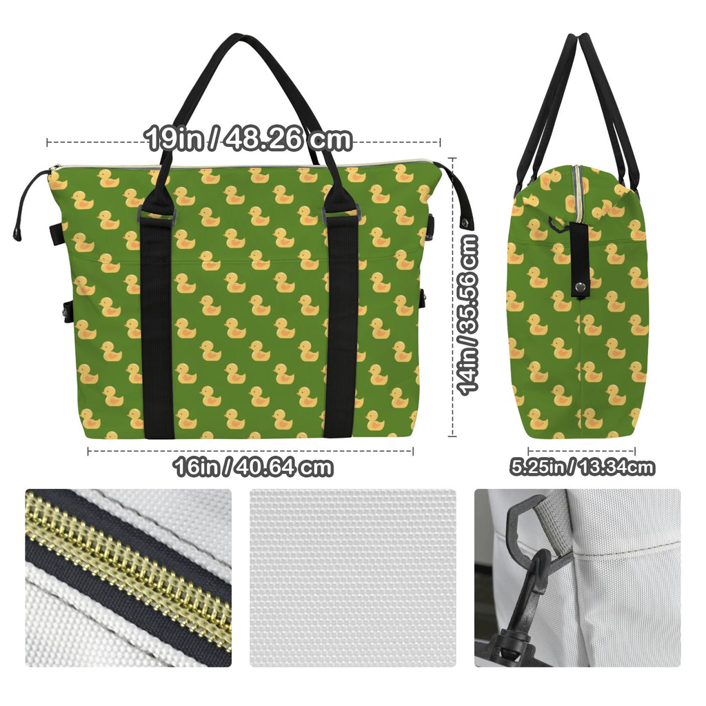 Rubber Ducks On Green Duffle Bag-Simple (Model 1715) Duffle Bag-Simple (1715)