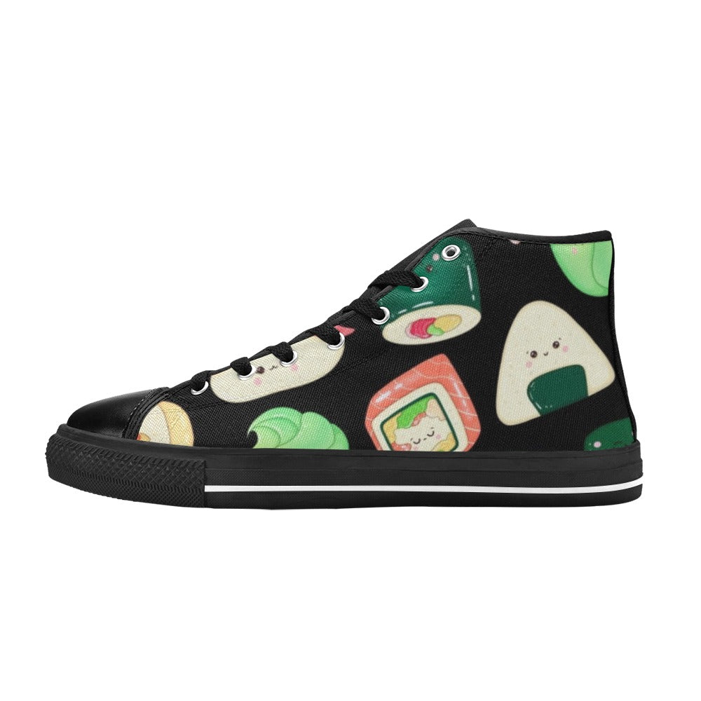 Happy Sushi - Kids High Top Canvas Shoes