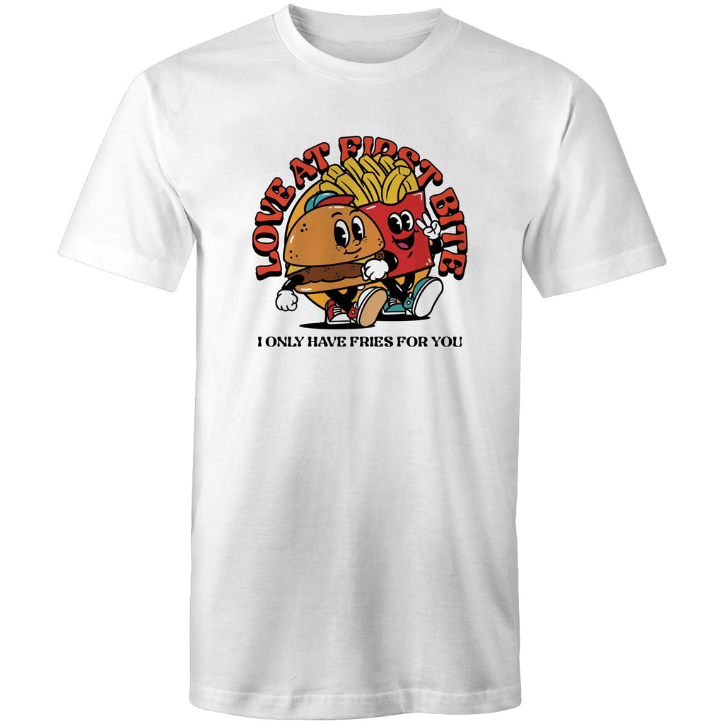 Love At First Bite - Mens T-Shirt White Mens T-shirt Food Printed In Australia