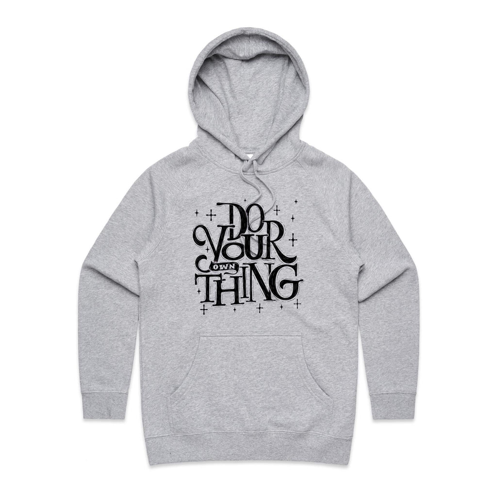 Do Your Own Thing - Womens Hoodie Grey Marle Womens Hoodie Printed In Australia