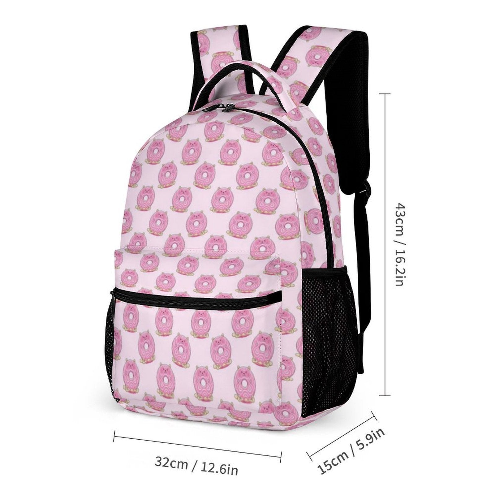 Pink Cat Doughnuts Backpack, Lunch Bag & Pencil Case Set