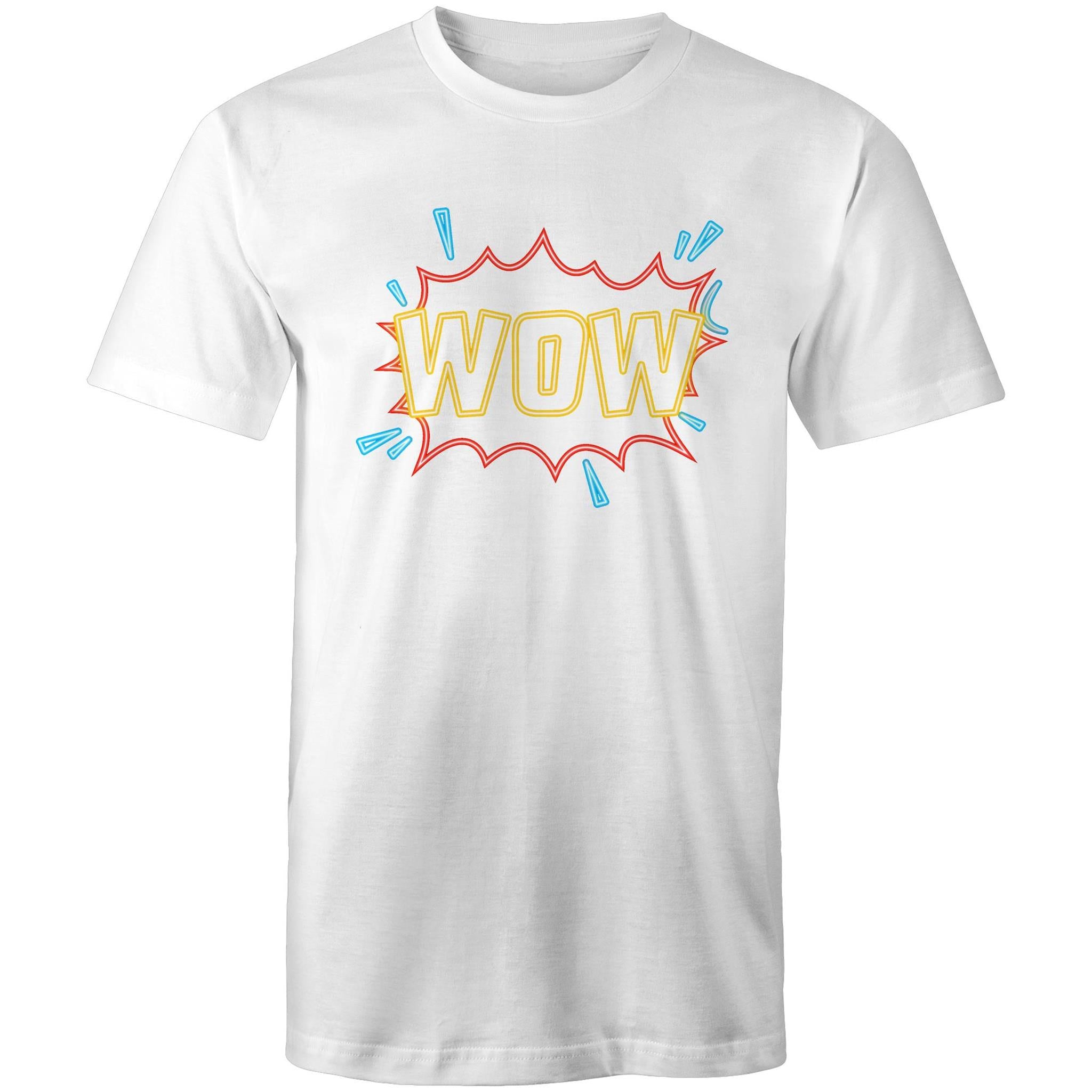 Wow, Comic Book - Mens T-Shirt White Mens T-shirt comic Printed In Australia
