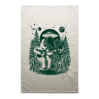 Bigfoot And Alien Playing Guitar - AS Colour Tea Towel Cream One Size Tea Towel Music Printed In Australia Sci Fi