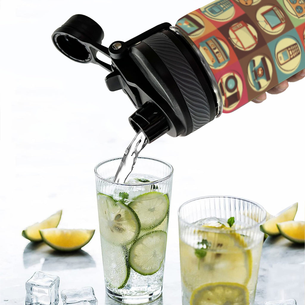 Retro Life - Insulated Water Bottle with Dual-Use Lid (18oz) Insulated Water Bottle with Dual-Use Lid (18oz) Printed Offshore Retro