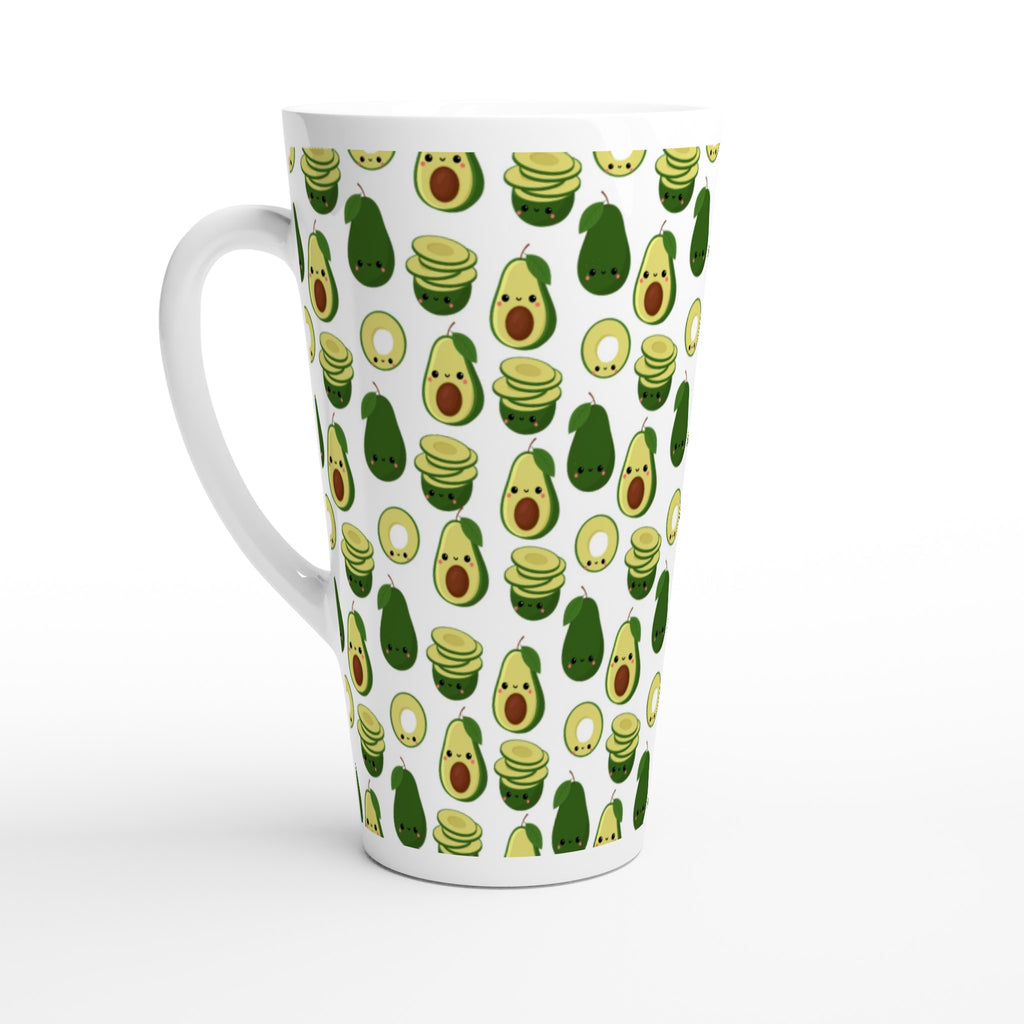 Cute Avocados - White Latte 17oz Ceramic Mug Default Title Latte Mug food Globally Fulfilled